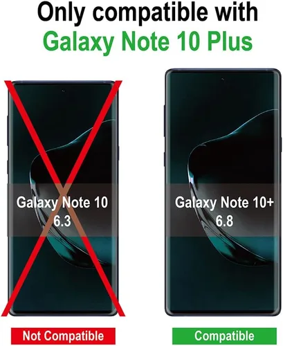 Miniatura 2 de AACL Protector de pantalla para Samsung Galaxy Note 10 Plus, 6.8 pulgadas, vidrio templado curvado, compatible con escáner ultrasónico de huellas