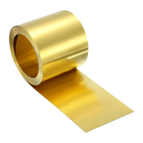 Miniatura 61 de uxcell Rollo de lámina de latón, 40 x 2 x 0.016 pulgadas, rollo de lámina de latón intermitente de metal para manualidades, reparaciones