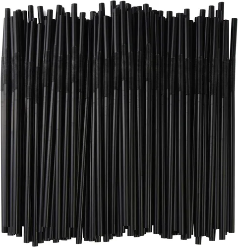 Miniatura 6 de ALINK 500 pajitas negras + 100 pajitas de plástico negro extra largas