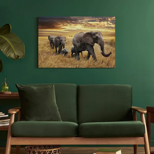 Miniatura 3 de Arte de pared blanco y negro de elefante – Pintura rústica en lienzo – Imagen de animales africanos – Obra de arte natural para decoración de baño