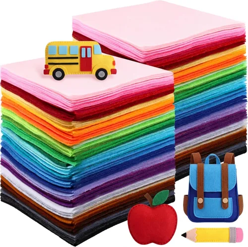 Miniatura 22 de Moukeren 460 piezas, hojas de fieltro de 4 x 4 pulgadas, paquete grande, 1 mm de grosor, tela de fieltro suave, 20 colores surtidos