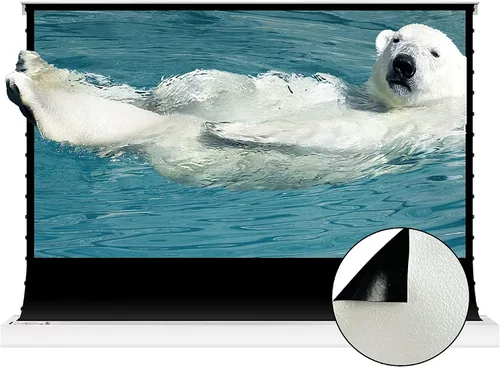 VIVIDSTORM Since 2004-Pearlescent Cinema White Plus Pantalla, Carcasa Blanca Motorizada Piso-Rising Projection Screen,VWSDSTZW72H