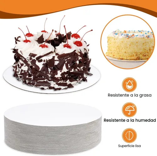 Miniatura 3 de 25 paquetes de soportes para tartas de 10 pulgadas, redondos, soportes para tartas blancos, círculos blancos para tartas, base de soporte circular