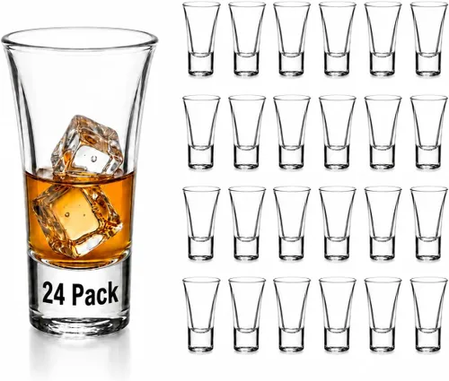 Miniatura 9 de Paquete de 12 vasos de chupito de 1.8 onzas a granel con base pesada, juego de vasos de chupito de medición transparentes para café, vodka, tequila