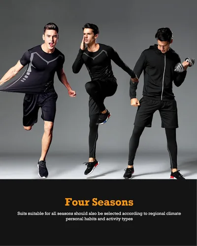 Miniatura 2 de BOOMCOOL 5 piezas de ropa de gimnasio para hombres, conjuntos de entrenamiento