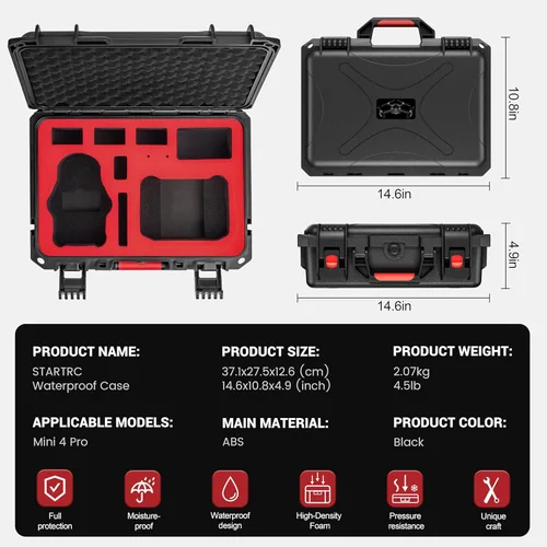 Miniatura 7 de STARTRC Mini 4 Pro Funda de Transporte Dura Impermeable para DJI Mini 3 Pro/3 Accesorios, Estuche de Viaje para Fly More Combo