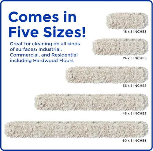 Miniatura 2 de Nine Forty - Recambios de cabeza de fregona de algodón de grado industrial de 18 x 5 pulgadas, reemplazo perfecto para hogares ocupados, gimnasio