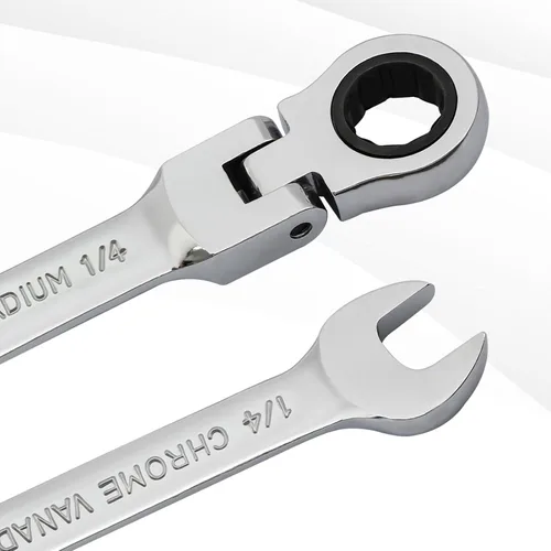 Miniatura 6 de B4B BANG 4 BUCK Llave de 1/4, llave combinada de trinquete de cabeza flexible, grado industrial, 72 dientes, caja de trinquete de 12 puntos