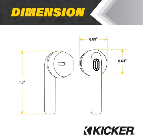 Miniatura 3 de Auriculares KICKER TWS1 Verdaderos Inalámbricos, Auriculares Bluetooth con Micrófono, Auriculares Inalámbricos para Android y iOS, Estuche de Carga