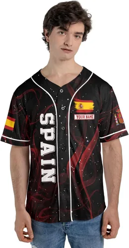 Miniatura 6 de Podagree - Camiseta de béisbol personalizada de España, bandera española, escudo de armas de España, regalo peruano para hombres y mujeres