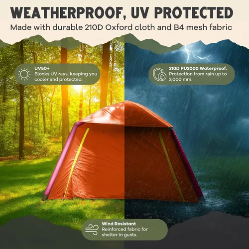Miniatura 3 de Oaktiv CloudCamp - Tienda de campaña inflable para 6 personas con protección UV, tela Oxford impermeable, tienda de campaña glamping