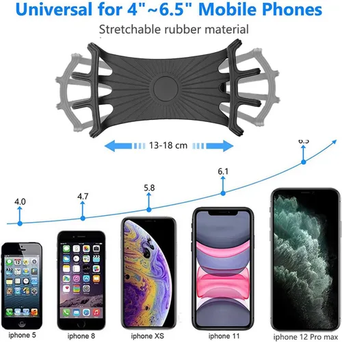 Miniatura 2 de Kinizuxi Paquete de 2 soportes universales para teléfono para bicicleta, soportes de silicona de rotación 360 para iPhone y Samsung, compatibles