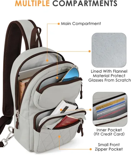 Miniatura 4 de ETRONIK Bolso bandolera para hombres y mujeres, bolso cruzado antirrobo, mochila de hombro, mochila de pecho para viajes, senderismo