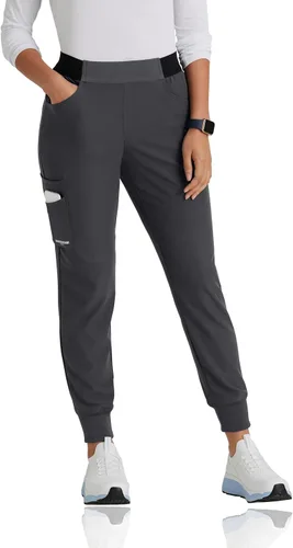 BARCO Skechers Vitality Electra Scrub Jogger para mujer, estilo yoga, pantalón médico de tela sostenible para mujer, Negro -