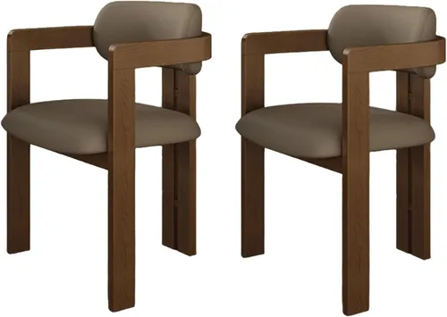 Miniatura 13 de Juego de sillas de comedor de madera, sillas de comedor modernas, silla de cocina tapizada, silla auxiliar de granja con brazos, para sala de estar