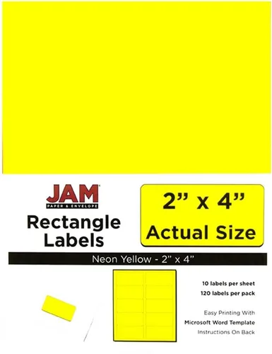 Miniatura 94 de JAM PAPER Etiquetas de envío de hoja completa - Papel adhesivo imprimible - 8 1/2 x 11 - Amarillo - 10 páginas completas/paquete