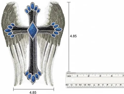 Miniatura 2 de [Personalizado] Santa Cruz Sagrada con Recompensa de la Naturaleza [Cruz Alada] Bordado Hierro/Coser Parche [7 x 4.85 pulgadas]