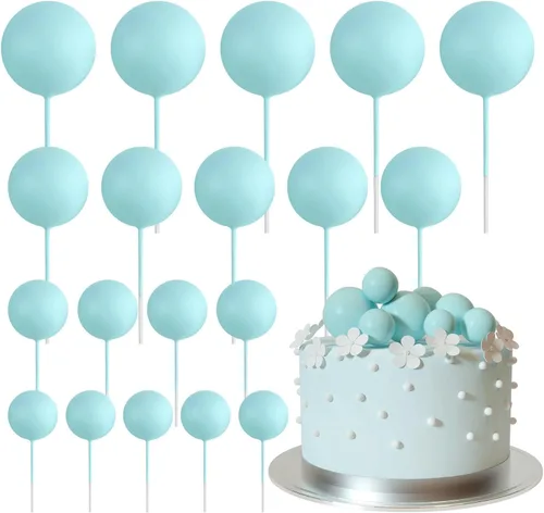 Miniatura 26 de ASTARON 20 piezas de decoración de bolas para pastel, mini globos, decoración de pastel con palos, bolas de pastel plateadas para graduación, boda