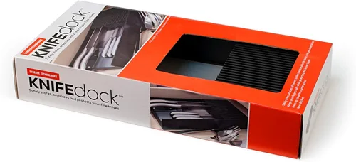 Miniatura 7 de KNIFEdock Organizador de cuchillos de bambú para cajones de cocina, bloque de cuchillos de 15 pulgadas con compuesto de corcho, ahorro de espacio