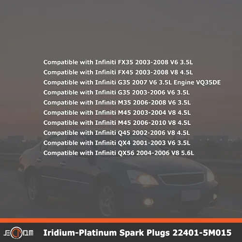 Miniatura 6 de Bujias de repuesto automotriz 22401-5M015 Bujias PLFR5A11 paquete de 6 bujías de iridio compatibles con Infiniti FX35 G35 I35 M35 M45 Q45 QX4 350z