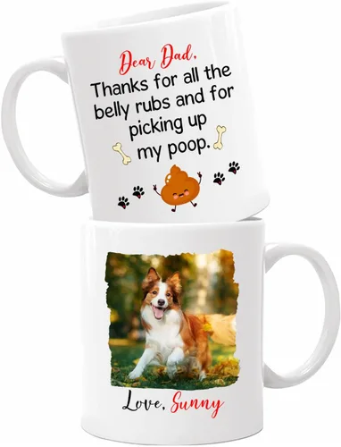 Miniatura 18 de Taza de café con nombre personalizado "Best Dog Mom Ever", regalo para mamá, mamá, madre, amante de los perros, taza de cerámica blanca Taza blanca