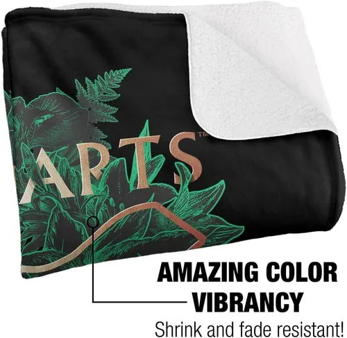 Miniatura 3 de Manta de Harry Potter, 50 x 60 pulgadas, Hogwarts Green and Gold Floral Crest Silky Touch Sherpa Back Manta súper suave