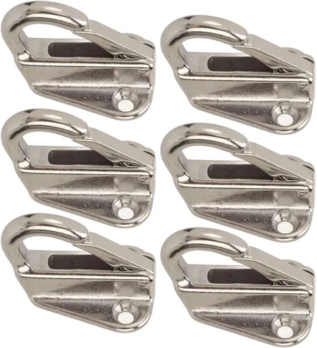 Ganchos de acero inoxidable, ganchos de resorte para botes, ganchos para colgar ropa, 6 unidades, gancho de cuerda de fijación a presión de resorte,