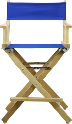 Miniatura 5 de Casual Home - Silla de director de 24.0 in, marco natural con lienzo azul real, altura de mostrador