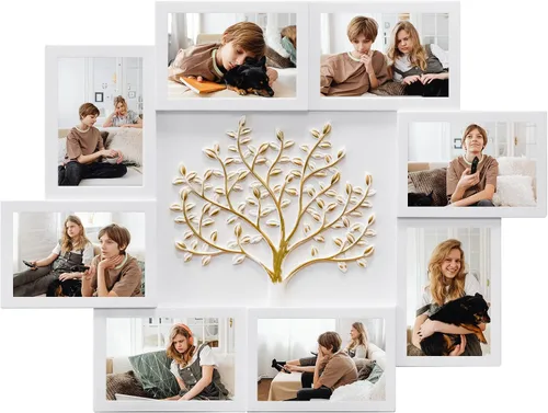 Miniatura 10 de Jerry & Maggie Marcos de fotos de collage para decoración de pared para el hogar, marcos de fotos de árbol familiar para pared, marco de fotos de 4