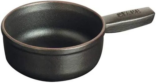 Miniatura 7 de Staub Mini olla de fondue de queso de hierro fundido de 12 onzas, negro mate, fabricada en Francia