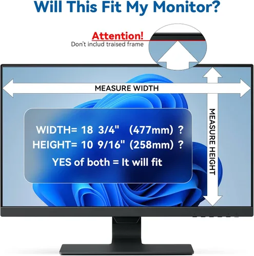 Miniatura 4 de IPROKKO Paquete de 2 filtros de pantalla de privacidad de computadora de 21.5 pulgadas para monitor de pantalla ancha de 16:9, protector de Pantalla