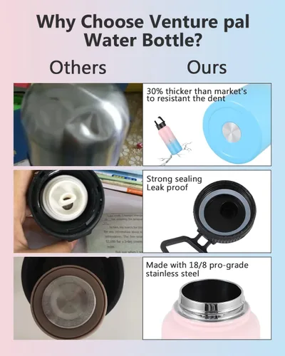 Miniatura 4 de Botella de agua aislada con tapa de pajilla, botella de agua deportiva aislada al vacío de 32 onzas, doble pared sin BPA, termo a prueba de sudor