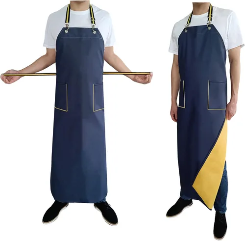Miniatura 6 de Delantales de goma impermeables con bolsillos para lavavajillas, delantal impermeable para restaurante, correa ajustable para el cuello de 47