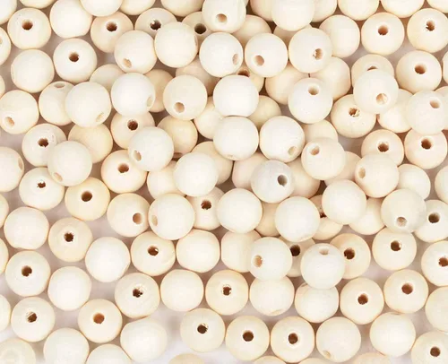 Miniatura 7 de 1000 piezas de cuentas de madera de 6 mm, cuentas de madera natural sin terminar, cuentas de madera redondas sueltas para manualidades, cuentas
