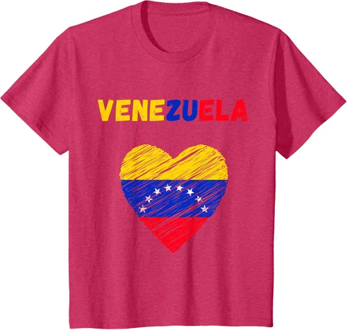 Miniatura 84 de Camiseta con la bandera venezolana con corazón de Venezuela, Negro