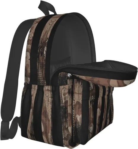 Miniatura 4 de Mochila de camuflaje vintage con bandera americana, bolsas de libros, ligeras, informales, para portátil, mochila de viaje para hombre y mujer