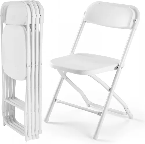 Miniatura 50 de DUMOS Paquete de 12 sillas plegables acolchadas de cuero, asiento comercial apilable portátil para interiores y exteriores con marco de acero, Caqui