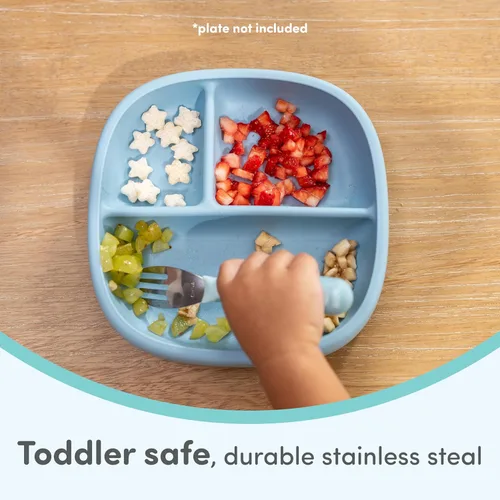 Miniatura 4 de NUK Kiddy - Tenedores de cubiertos de acero inoxidable duradero, sin BPA ni látex, para más de 18 meses, paquete de 3