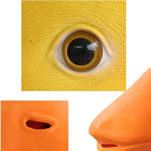 Miniatura 6 de PartyHop - Máscara de pato amarillo - Máscara de látex de Halloween de cabeza completa