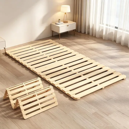Miniatura 9 de LILYPELLE Floor Bed Frame, Foldable Tatami Bed Frame, Breathable Moisture-Proof Bed Plate, Japanese Floor Bed, Wood Slatted Floor Bed Frame for