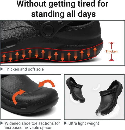 Miniatura 3 de Zapatos de chef antideslizantes para hombre zapatos impermeables de trabajo de enfermería para servicio de alimentos restaurante cocina zapatos