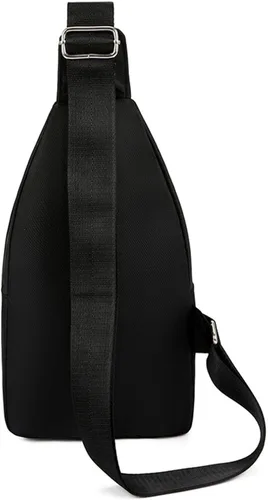 Miniatura 5 de Amketima Bolso de hombro para hombres, bandolera en el pecho, bolsa cruzada con correa para viaje, con agujero para auriculares