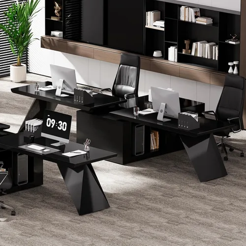 Miniatura 9 de homary Juego de escritorio ejecutivo moderno en forma de L de 70.9 pulgadas, escritorio de oficina en casa con silla ejecutiva de oficina en casa