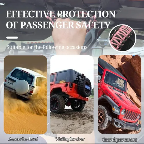 Miniatura 6 de para Accesorios de Jeep Wrangler Manija de Agarre de Barra Enrollable para Compatible con Jeep Wrangler YJ TJ JK JKU JL JLU 1955-2023 Gladiator JT