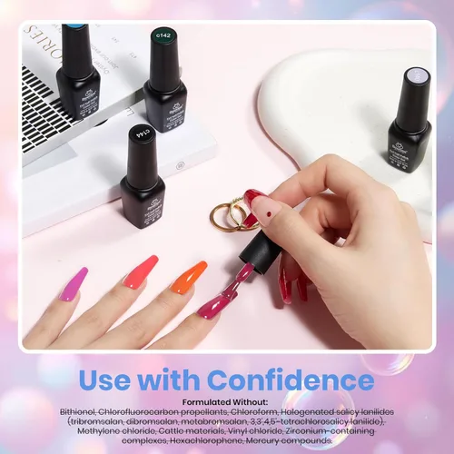 Miniatura 6 de Beetles - Kit de esmalte de uñas de gel pastel, 36 colores con gel base, capa superior brillante y mate para 2023, diseño de uñas de primavera