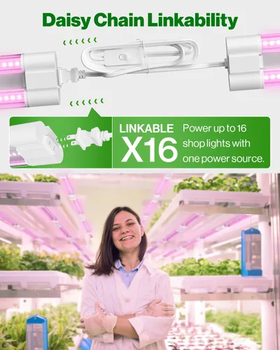 Miniatura 4 de Sunco - Luz LED de crecimiento de 1 pie, 10 W, espectro completo, para inicio de semillas, plántulas, plantas de interior, enchufe suspendido