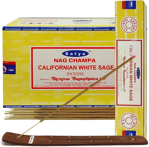 Miniatura 15 de TRUMIRI Paquete de soportes para incienso con varillas de incienso Satya Sai Baba Nagchampa de 3.53 oz (100 g) - Paquete de 1