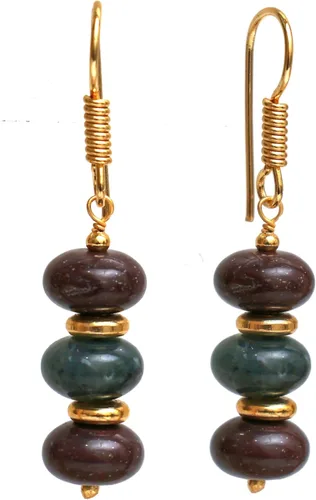 Miniatura 28 de Gempires - Aretes ligeros con cuentas hechas a mano, hipoalergénicos, chapados en oro, aretes colgantes para mujer