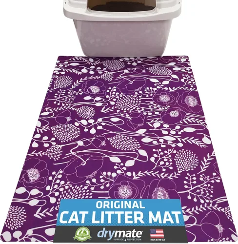 Miniatura 25 de Drymate - Tapete para gatos, contra desorden de caja de arena, a prueba de orina, absorbente/impermeable, 20 x 28 pulgadas, azul