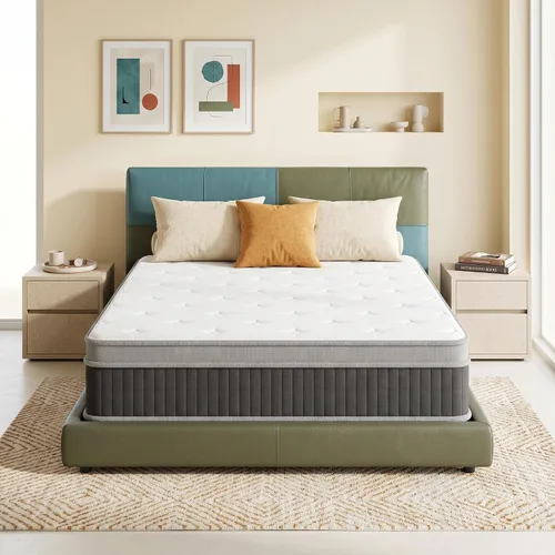 Miniatura 23 de inight Colchón híbrido tamaño Queen de 10 pulgadas, soporte firme medio para peso promedio (130-230 libras), espuma Nebulign de apoyo y bobinas